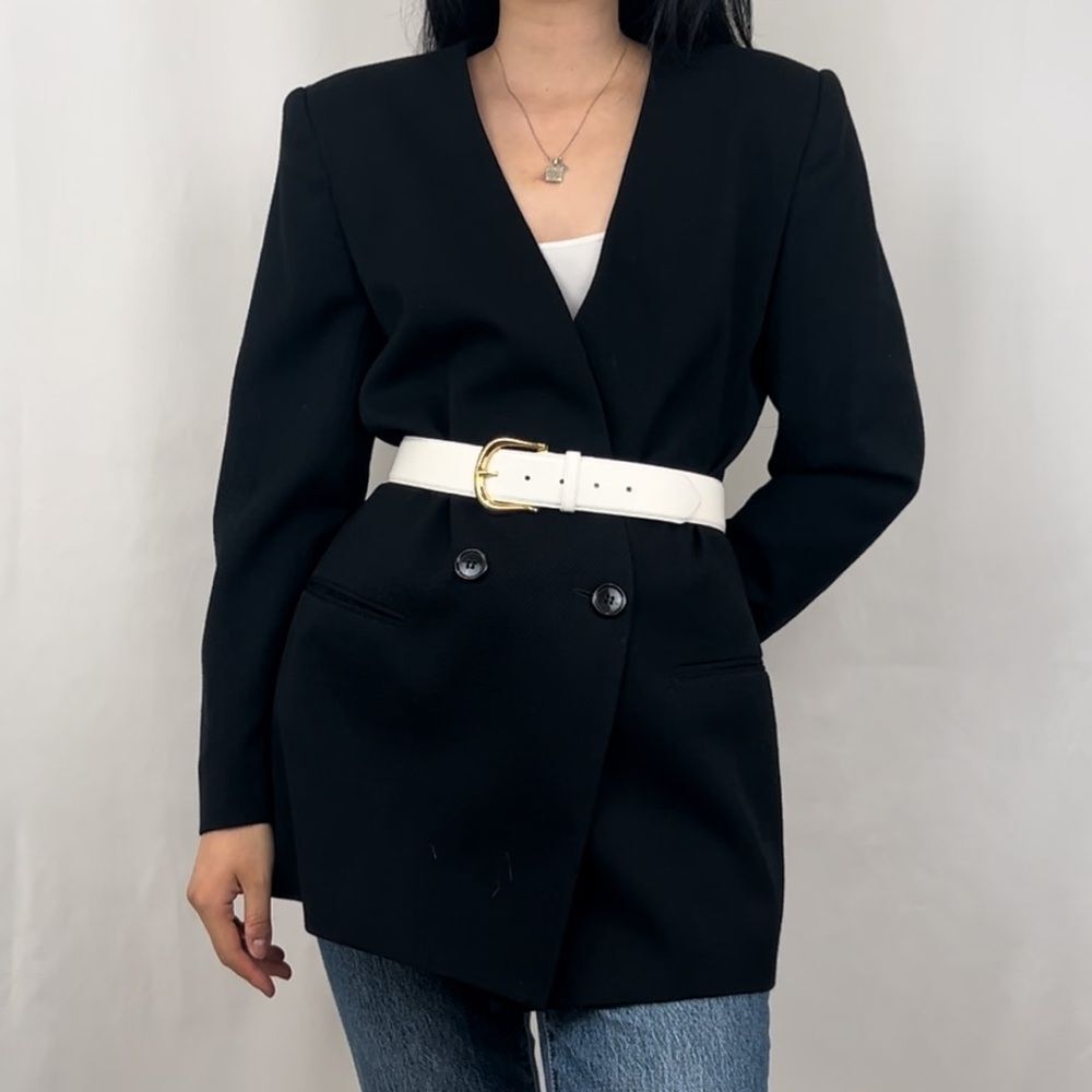 Vintage Saville Black Wool Blazer